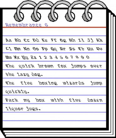 Remembrance 6 Regular animated font preview Remembrance 6 Regular animated font preview