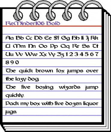 ReMinder106 Bold animated font preview