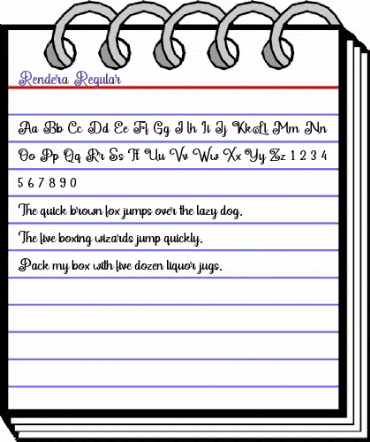 Rendera Regular animated font preview