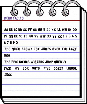 Reno Casino Regular animated font preview Reno Casino Regular animated font preview