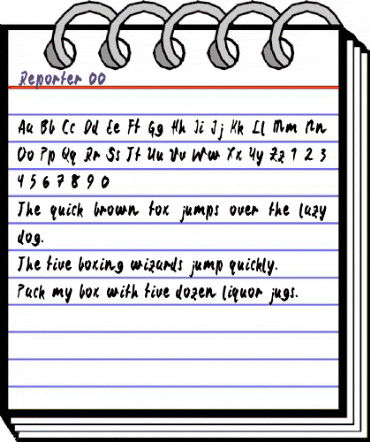 Reporter 00 Regular animated font preview