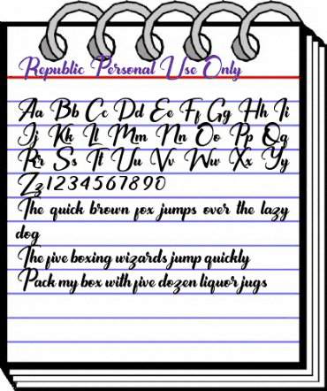 Republic Personal Use Only Regular animated font preview