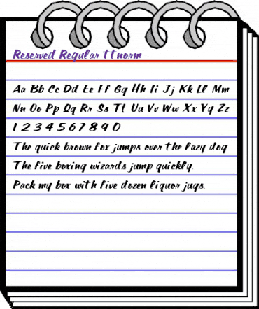 Reserved Regular animated font preview Reserved Regular animated font preview