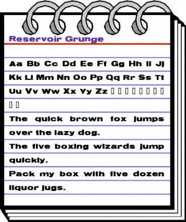 Reservoir Grunge Regular animated font preview