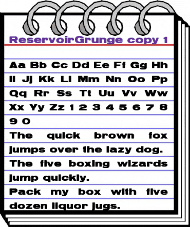 ReservoirGrunge Regular animated font preview