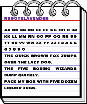 ResotELavender Regular animated font preview