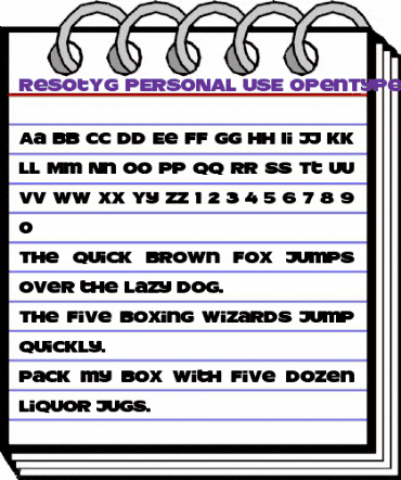 ResotYg PERSONAL USE Regular animated font preview