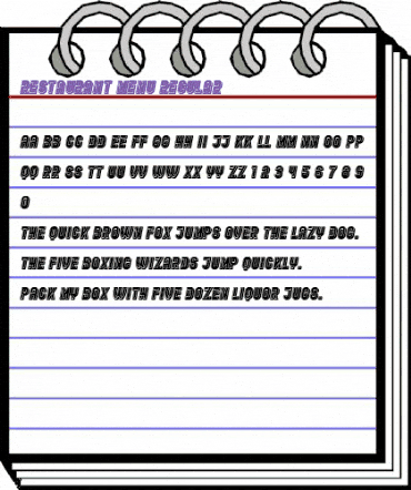 Restaurant Menu Regular animated font preview