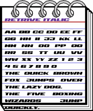 Retrive Italic animated font preview Retrive Italic animated font preview