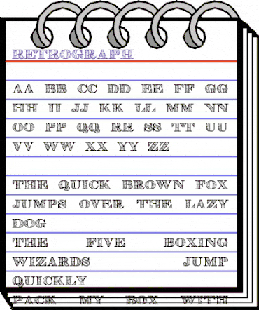 Retrograph Regular animated font preview Retrograph Regular animated font preview