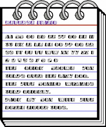 Reverse Italic animated font preview Reverse Italic animated font preview