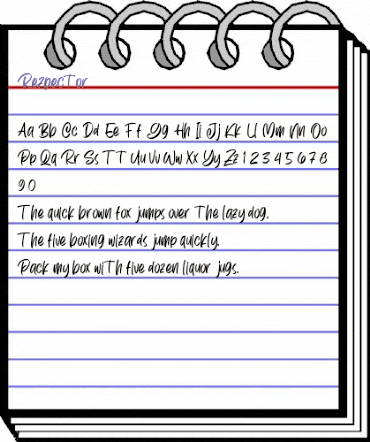 Rezpector Regular animated font preview