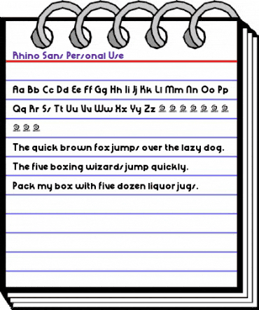 Rhino Sans Personal Use Regular animated font preview