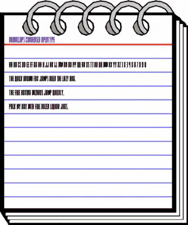 Rhinoclops Condensed Regular animated font preview