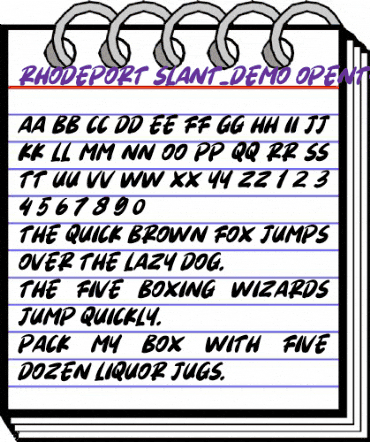 Rhodeport Slant_DEMO Italic animated font preview