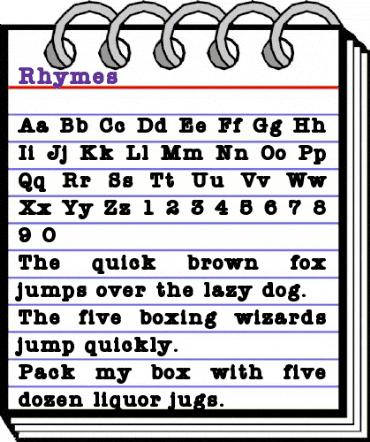 Rhymes Regular animated font preview