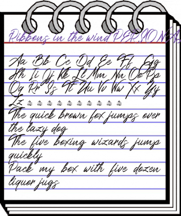 Ribbons in the wind Regular animated font preview