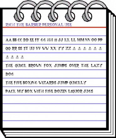 RICH THE BARBER PERSONAL USE Regular animated font preview RICH THE BARBER PERSONAL USE Regular animated font preview
