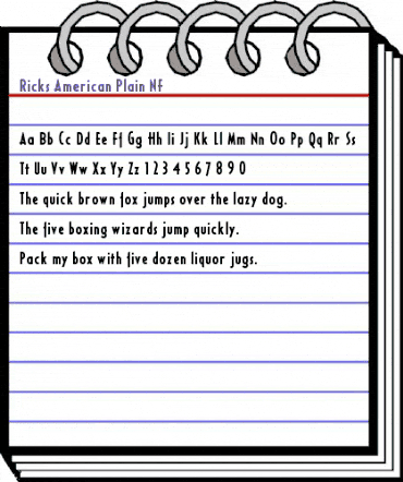 Ricks American Plain NF Regular animated font preview