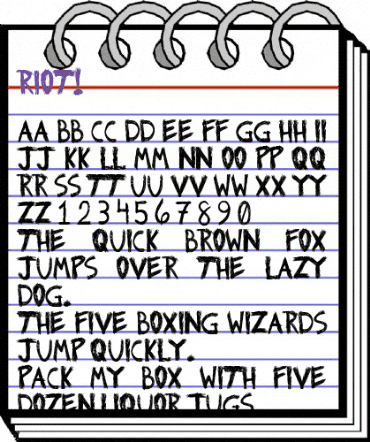 RIOT! Regular animated font preview