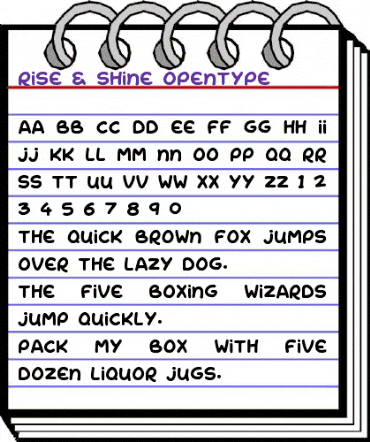 Rise & Shine Regular animated font preview