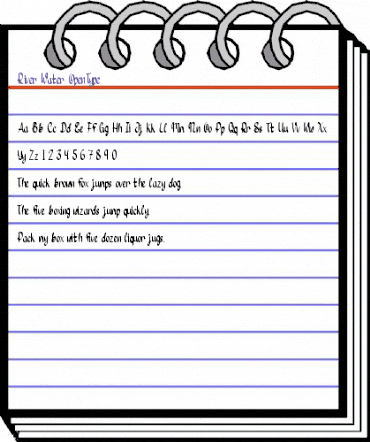 River Water Regular animated font preview