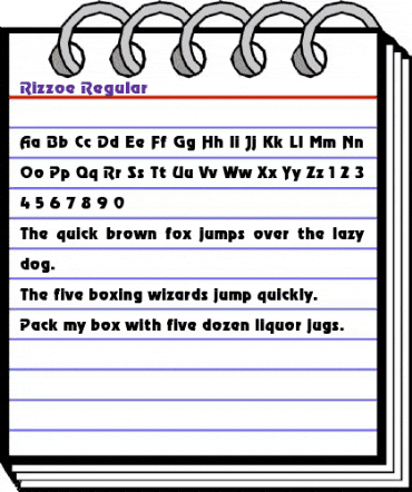 Rizzoe Regular animated font preview