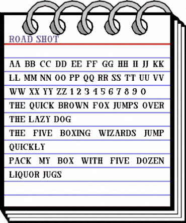 Road Shot Regular animated font preview