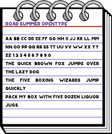 Road Summer Regular animated font preview