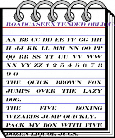 RoadcaseExtended Oblique animated font preview RoadcaseExtended Oblique animated font preview
