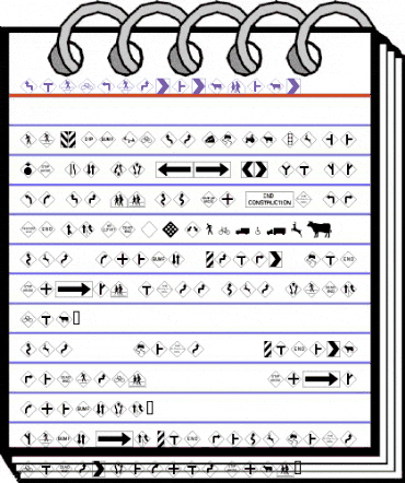 RoadWarningSign Regular animated font preview