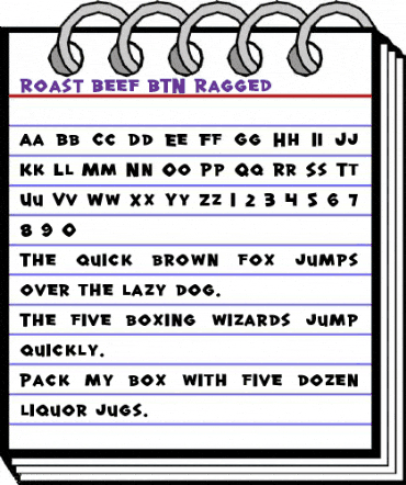 Roast Beef BTN Ragged Regular animated font preview Roast Beef BTN Ragged Regular animated font preview
