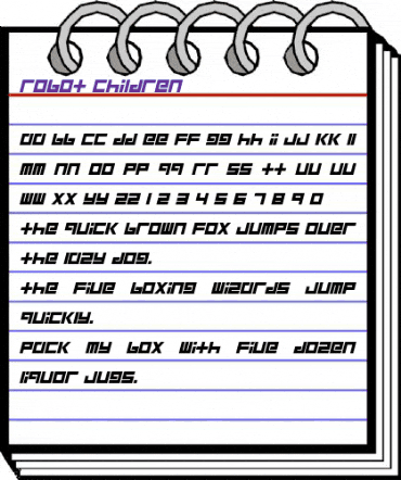 Robot Children Regular animated font preview