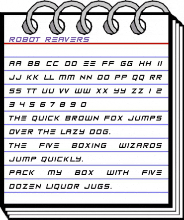 Robot Reavers Regular animated font preview