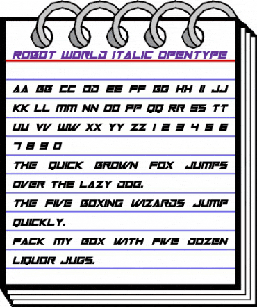 Robot World Italic animated font preview