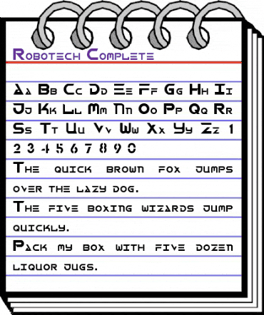 Robotech Complete Regular animated font preview