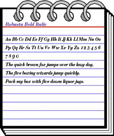 Robusta Bold Italic animated font preview Robusta Bold Italic animated font preview