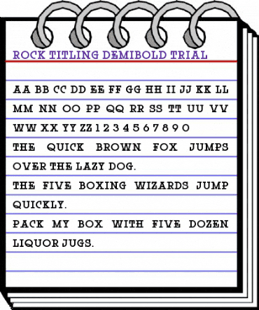 Rock Titling DemiBold Trial animated font preview