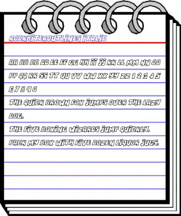 RockBiterOutlines Italic animated font preview RockBiterOutlines Italic animated font preview