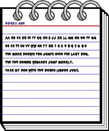 ROCKY AOE Regular animated font preview