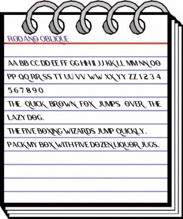 Rodano Oblique Regular animated font preview