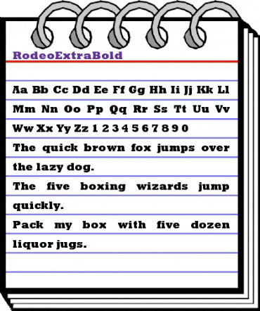 RodeoExtraBold Normal animated font preview