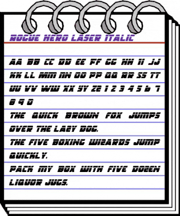 Rogue Hero Laser Italic Laser Italic animated font preview Rogue Hero Laser Italic Laser Italic animated font preview
