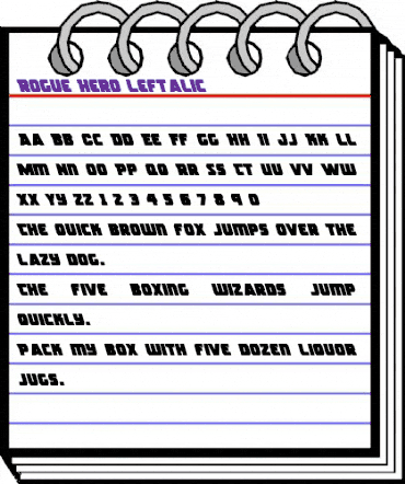Rogue Hero Leftalic Italic animated font preview Rogue Hero Leftalic Italic animated font preview