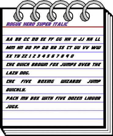 Rogue Hero Super-Italic Italic animated font preview Rogue Hero Super-Italic Italic animated font preview