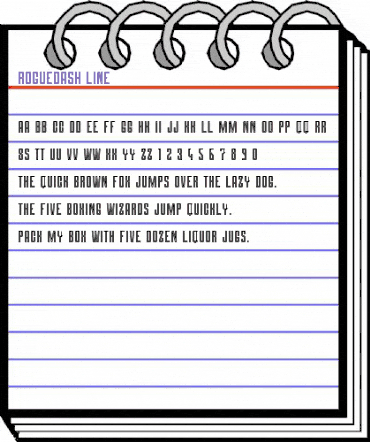 Roguedash Line Regular animated font preview