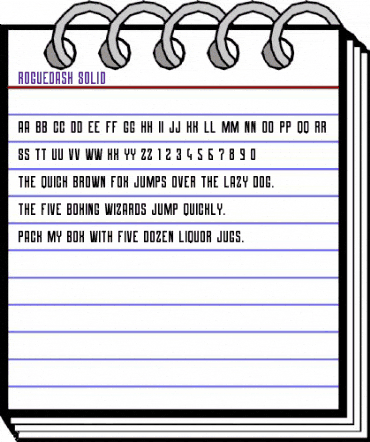 Roguedash Solid Regular animated font preview