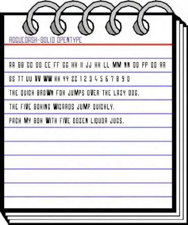 Roguedash Solid Regular animated font preview