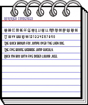 Ro'Ki'Kier Condensed Condensed animated font preview Ro'Ki'Kier Condensed Condensed animated font preview