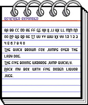 Ro'Ki'Kier Expanded Expanded animated font preview Ro'Ki'Kier Expanded Expanded animated font preview